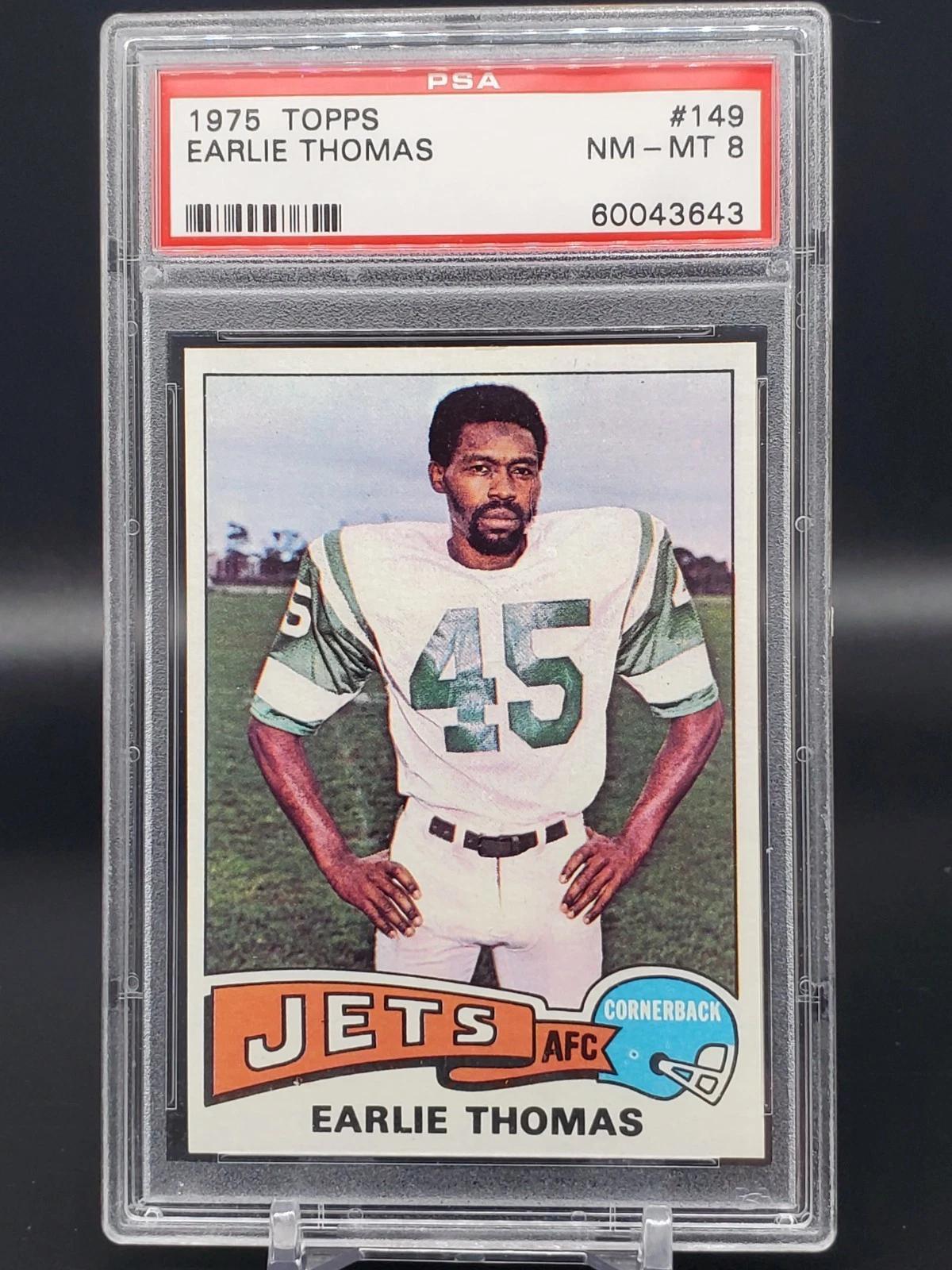 Earlie Thomas 1975 Topps New York Jets 149 PSA 8