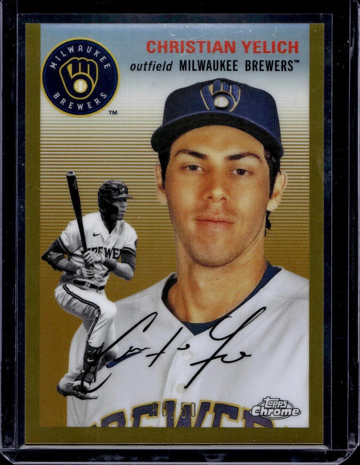 Christian Yelich 2023 Topps Chrome Platinum Gold Refractor /50 Milwaukee Brewers 287