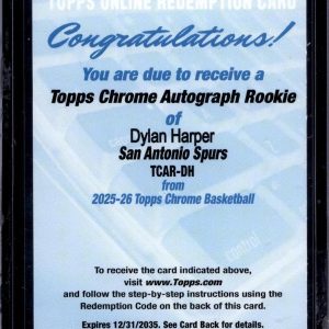 Dylan Harper 2025-26 Topps Chrome Rookie Auto San Antonio Spurs TCAR-DH