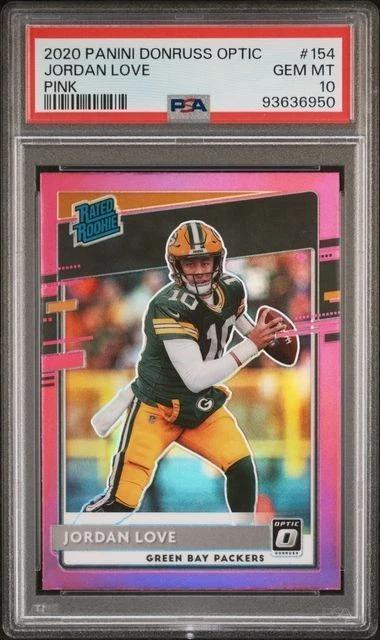 Jordan Love 2020 Donruss Optic Pink Rated Rookie Green Bay Packers 154 PSA 10