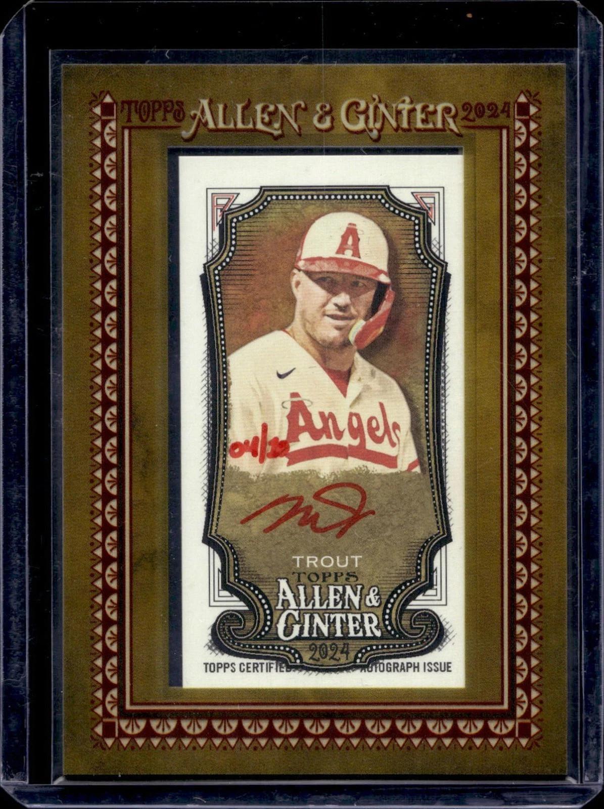 Mike Trout **2024 Topps Allen & Ginter Red Ink Auto /10 Los Angeles Angels MA-MT