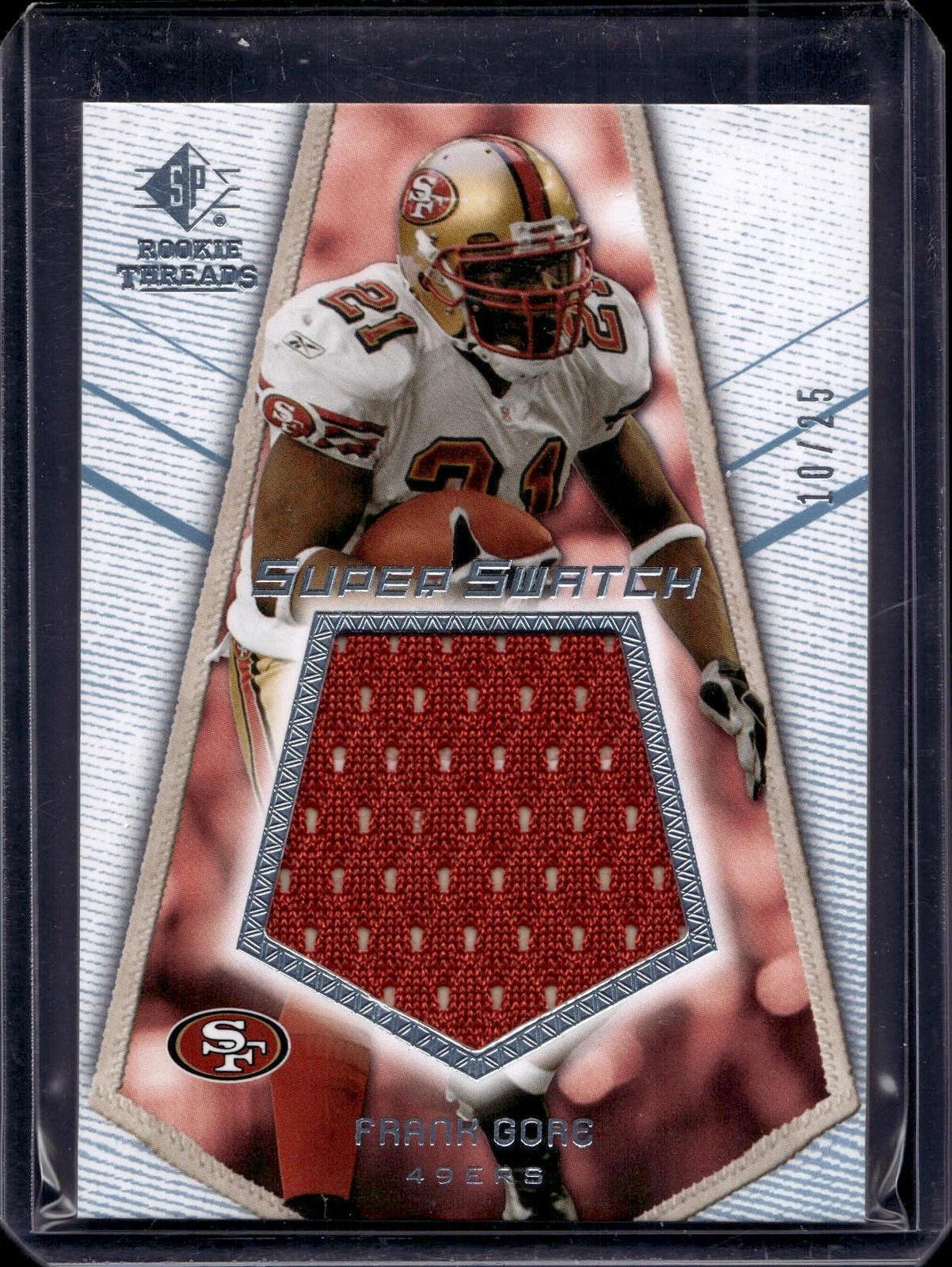 Frank Gore 2008 SP Rookie Threads Super Swatch /25 San Francisco 49ers SS-FG