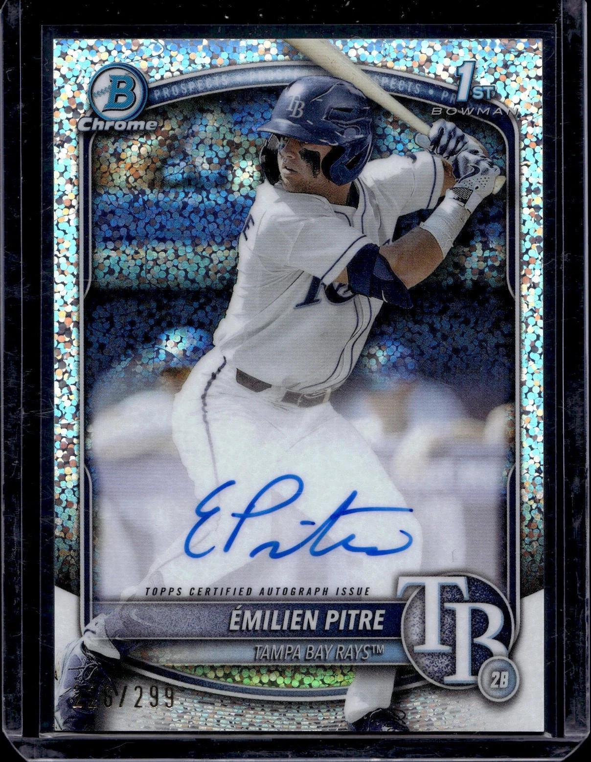 Emilien Pitre 2025 Bowman Chrome 1st Auto /299 Tampa Bay Rays CPA-EPI
