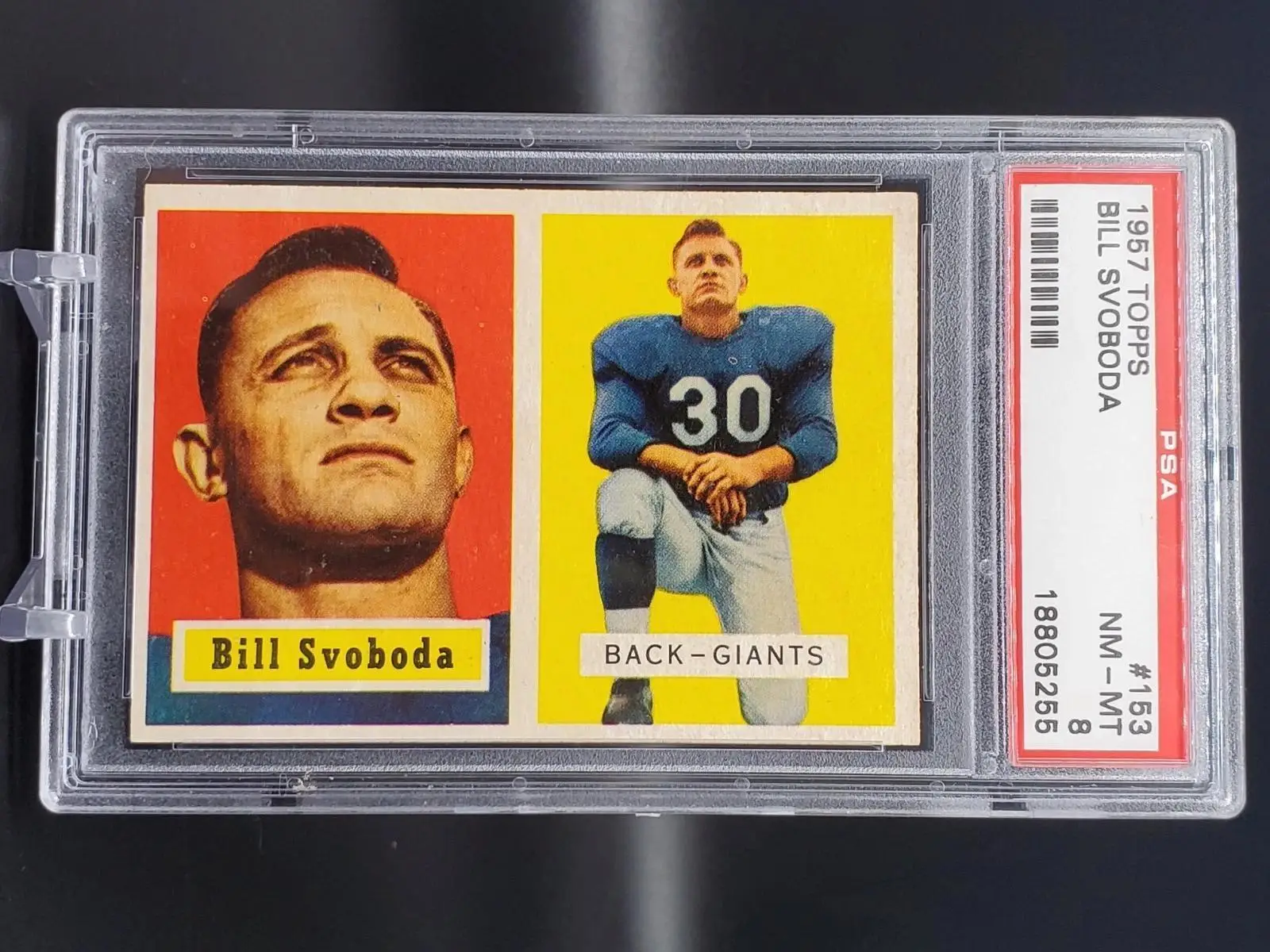 Bill Svoboda 1957 Topps New York Giants 153 PSA 8