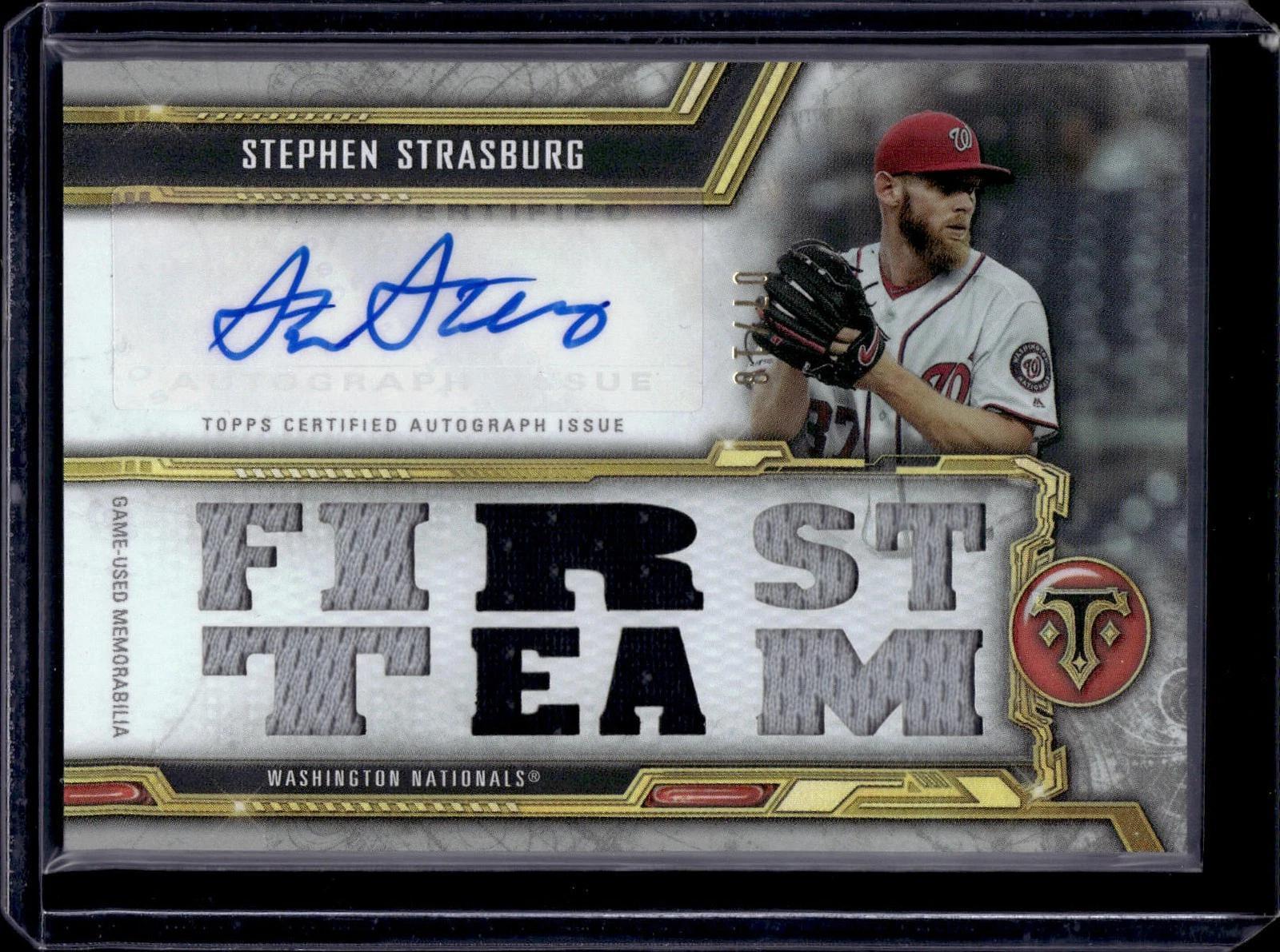 Stephen Strasburg 2020 Topps Triple Threads Relic Auto /18 Washington Nationals
