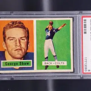George Shaw 1957 Topps Baltimore Colts 115 PSA 8