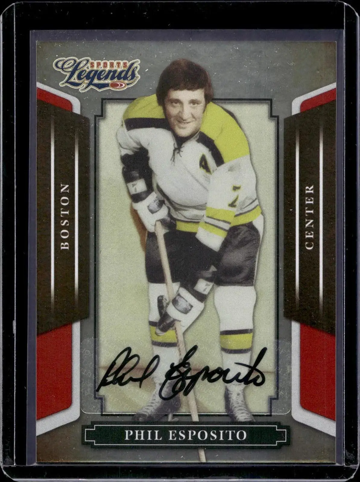 Phil Esposito 2008 Donruss Sports Legends Red Auto /109 Boston Bruins 91