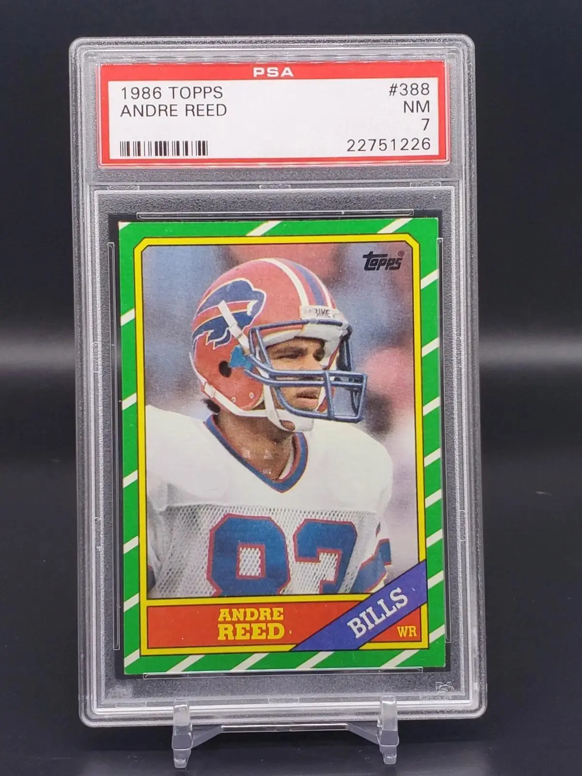 Andre Reed 1986 Topps Buffalo Bills RC 388 PSA 7