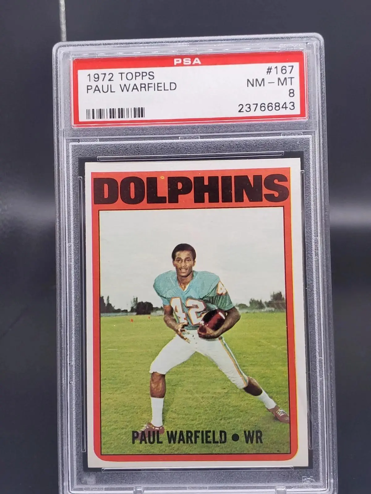 Paul Warfield 1972 Topps Miami Dolphins #167 PSA 8