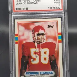 Derrick Thomas 1989 Topps Traded RC Kansas City Chiefs 90T PSA 9