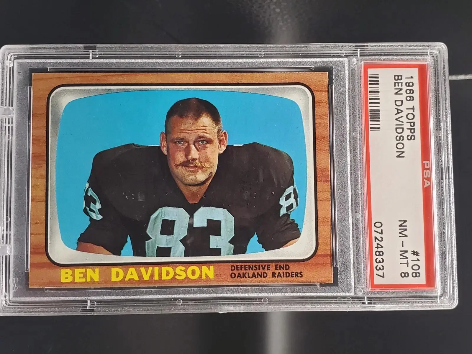 Ben Davidson 1966 Topps Oakland Raiders #108 PSA 8