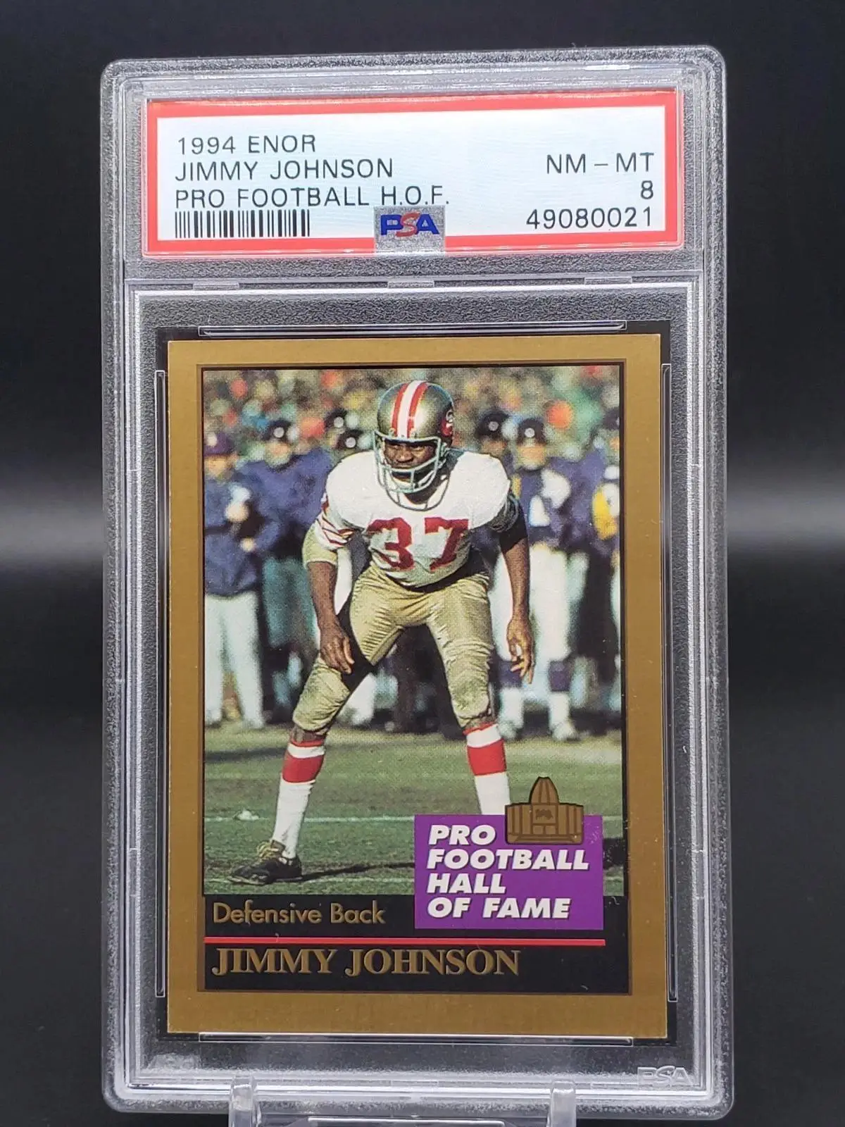 Jimmy Johnson 1994 Enor Pro Football Hall of Frame San Francisco 49ers PSA 8