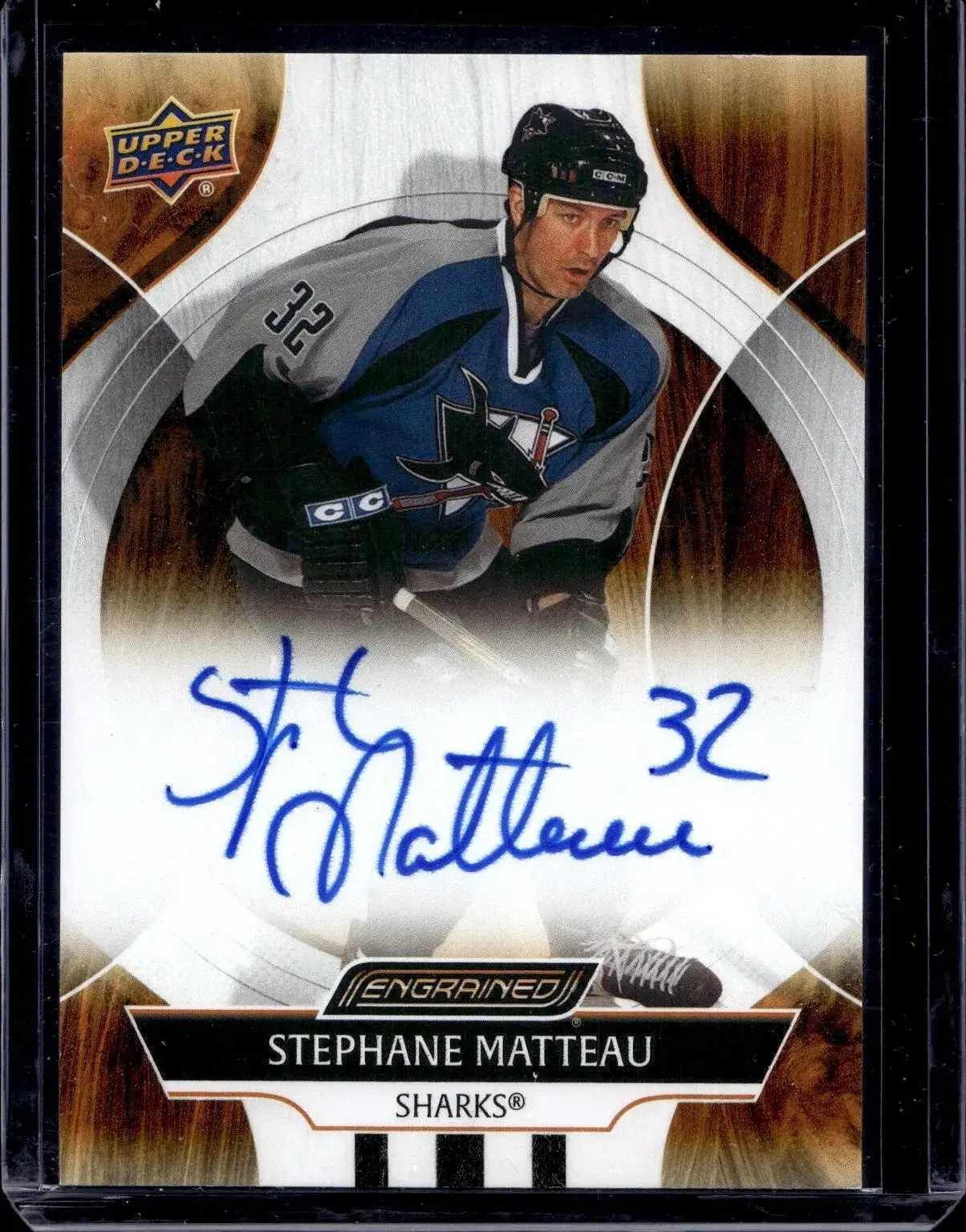 Stephane Matteau 2024-25 Upper Deck Engrained Icons Auto San Jose Sharks CA-MA