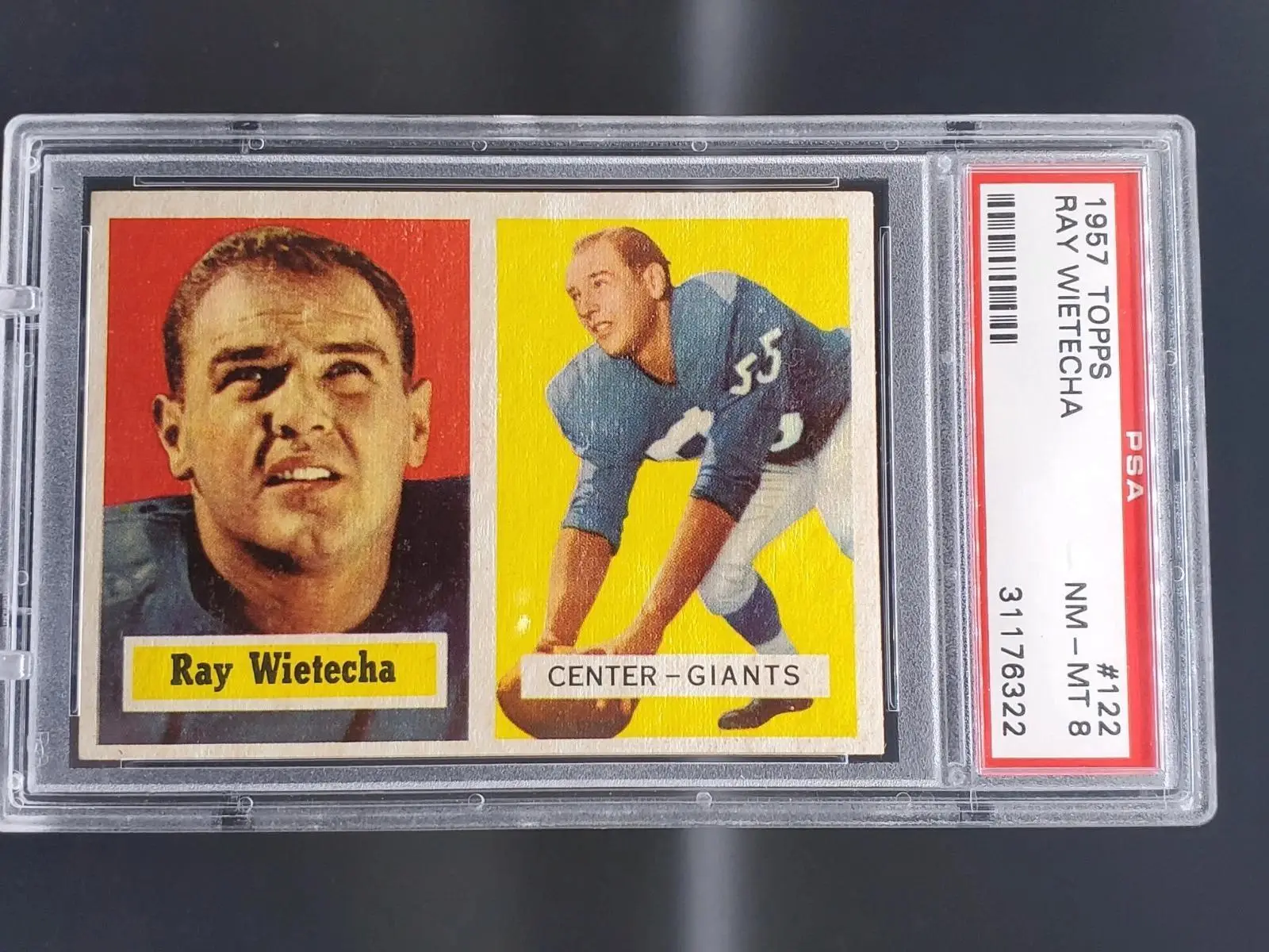 Ray Wietecha 1957 Topps New York Giants 122 PSA 8