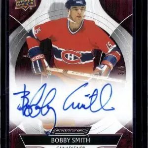 Bobby Smith 2024-25 Upper Deck Engrained Icons Rosewood Auto /5 Canadiens CA-SM