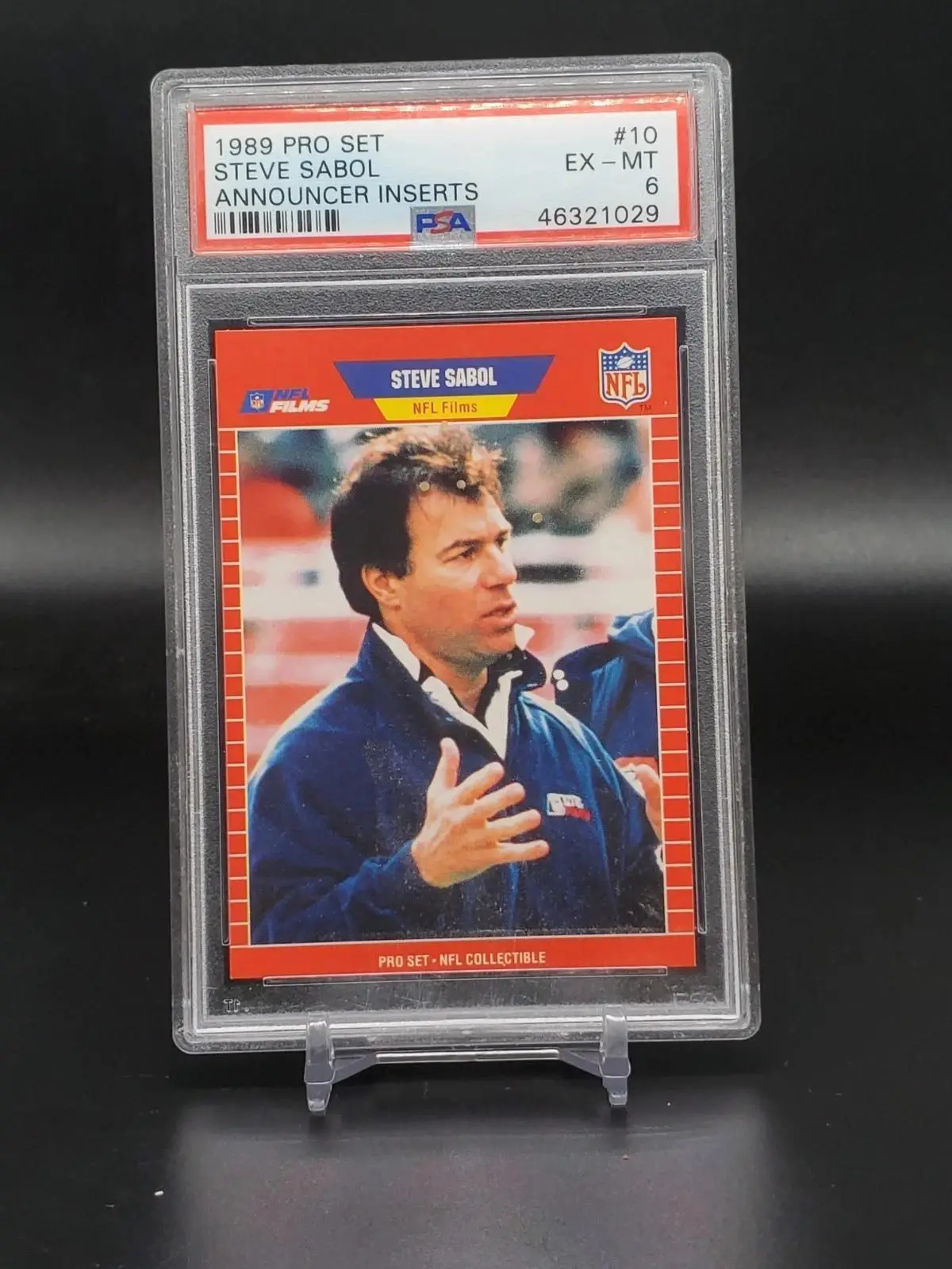 Steve Sabo l1989 Pro Set Announcer Inserts 10 PSA 6