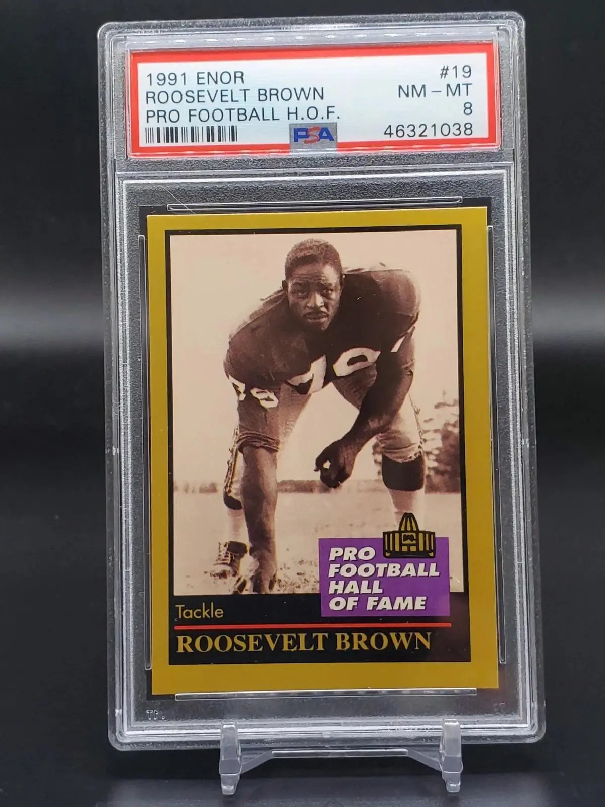 Roosevelt Brown 1991 Enor Pro Football HOF New York Giants 19 PSA 8