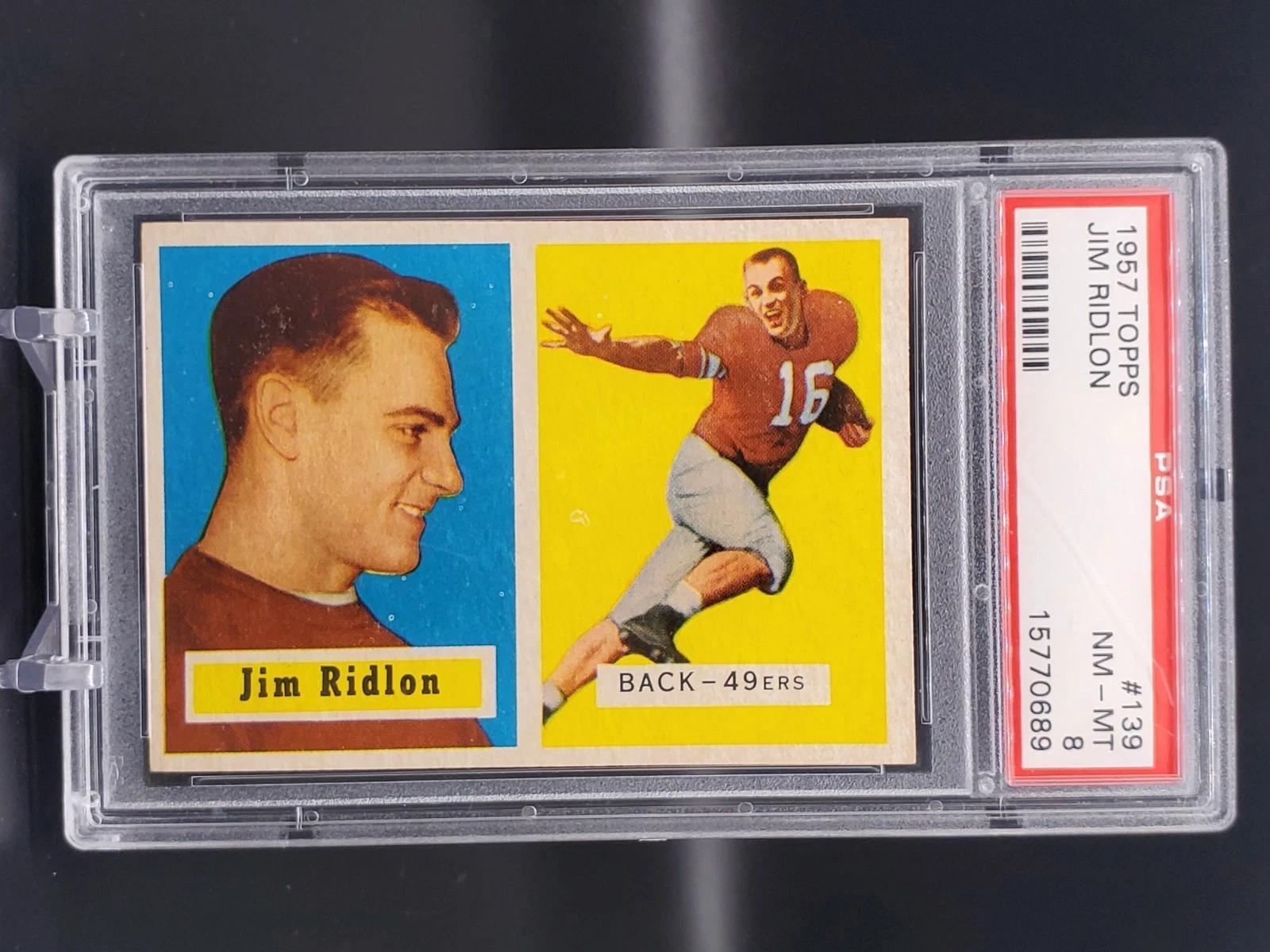 Jim Ridlon 1957 Topps Rookie RC San Francisco 49ers 139 PSA 8