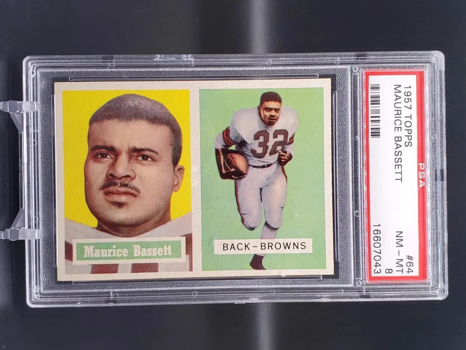 Maurice Bassett 1957 Topps Cleveland Browns 64 PSA 8