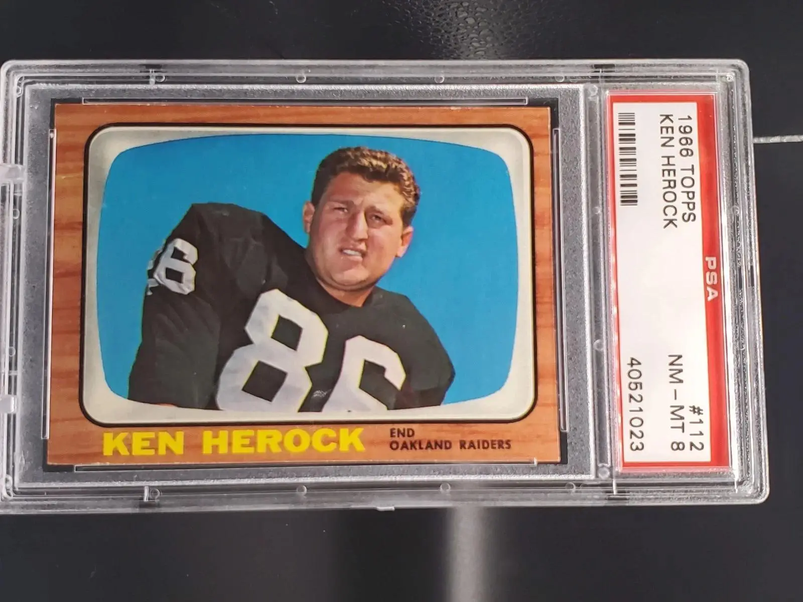 Ken Herock 1966 Topps Oakland Raiders #112 PSA 8