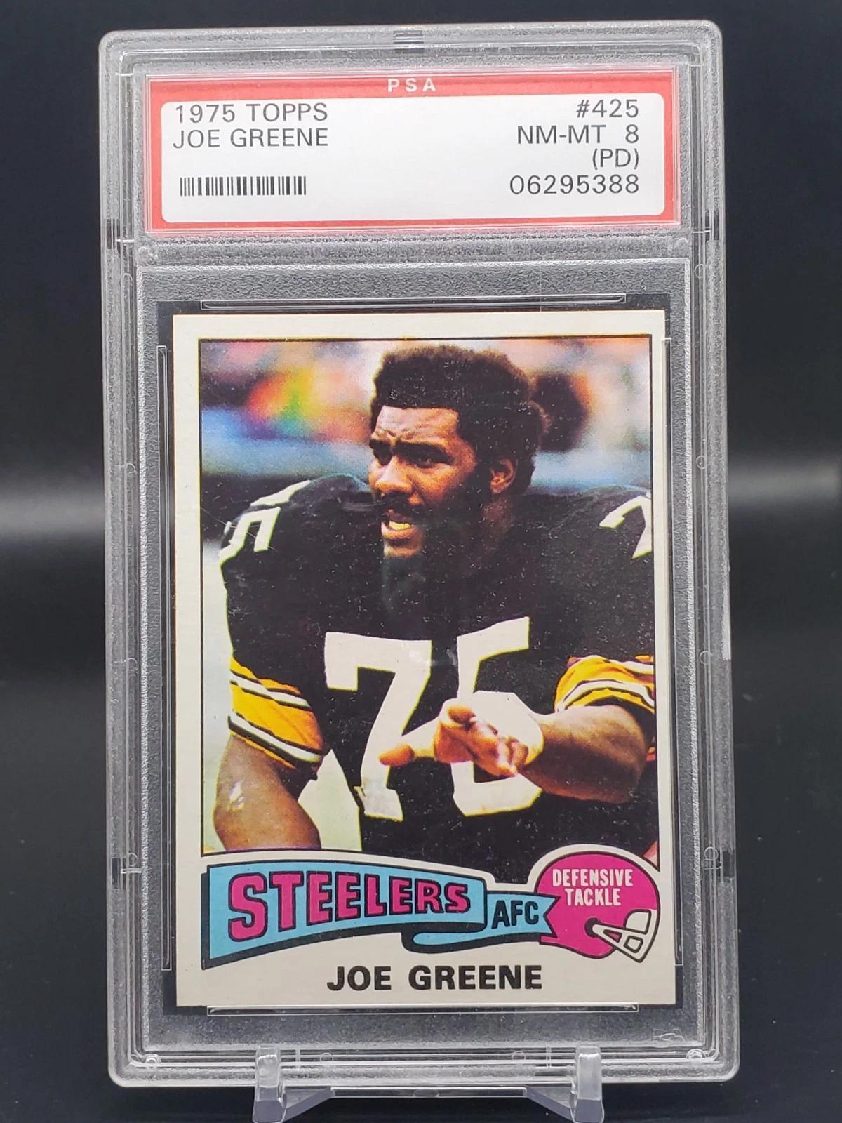 Joe Greene 1975 Topps Pittsburgh Steelers 425 PSA 8 (PD)