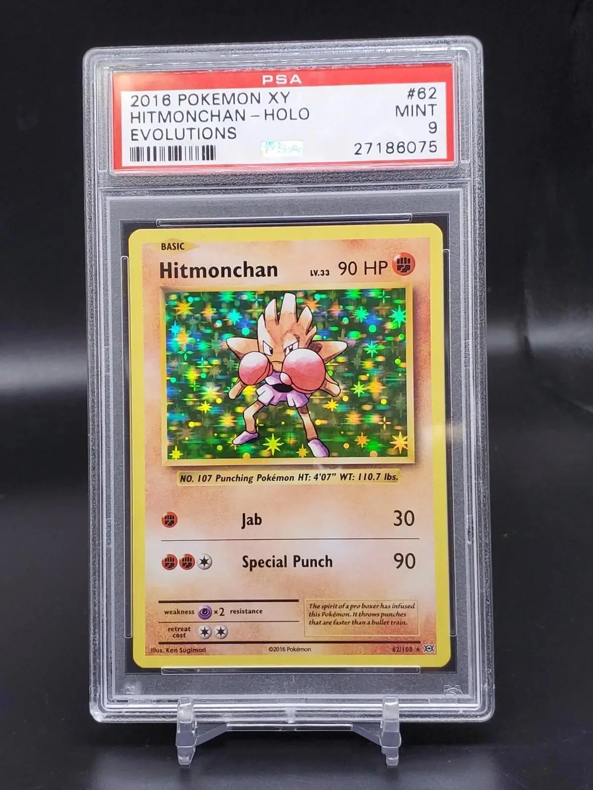 Hitmonchan Holo Pokemon XY Evolutions 62/108 PSA 9