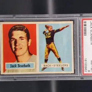 Jack Scarbath 1957 Topps Rookie RC Pittsburgh Steelers 126 PSA 8