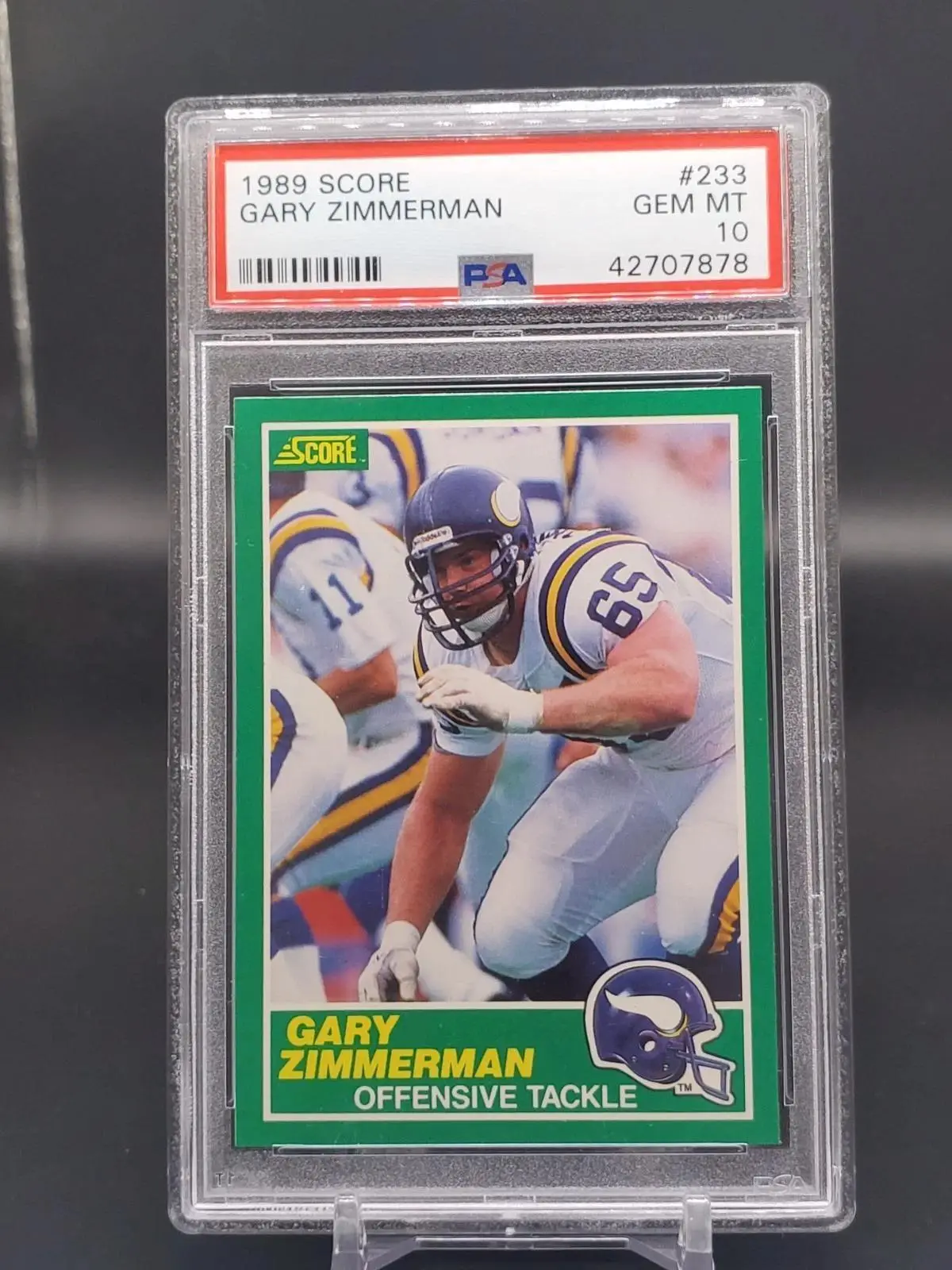 Gary Zimmerman 1989 Score Minnesota Vikings #233 PSA 10