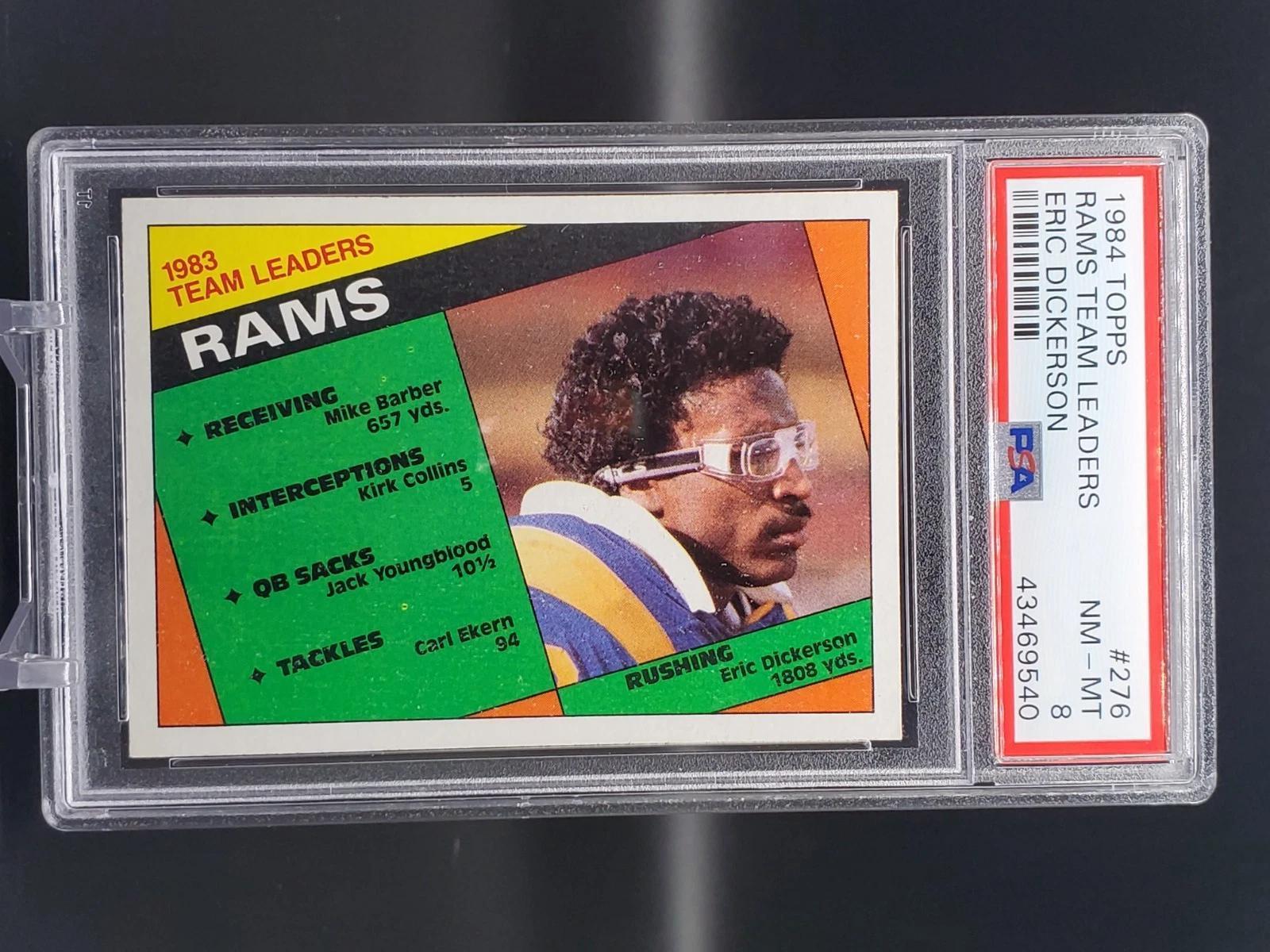 Eric Dickerson1984 Topps Los Angeles Rams Team Leaders Eric Dickerson 276 PSA 8