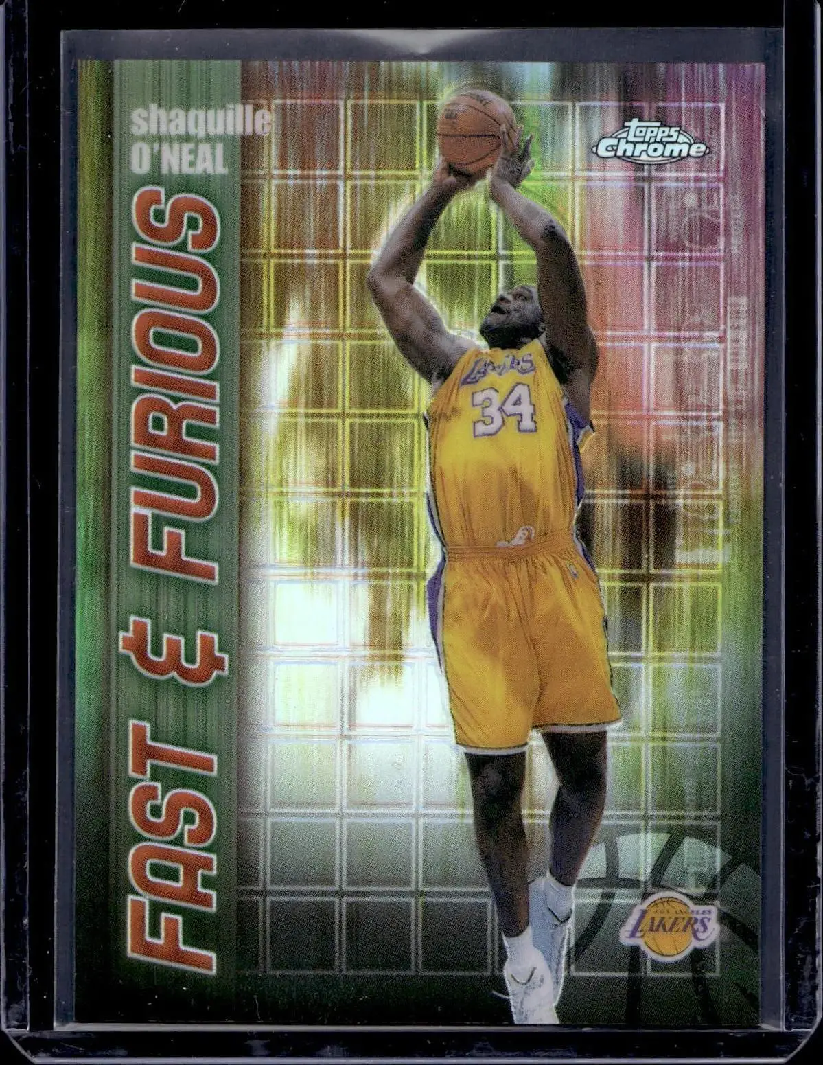 Shaquille O'Neal 2001-02 Topps Chrome Fast and Furious Refractor Lakers