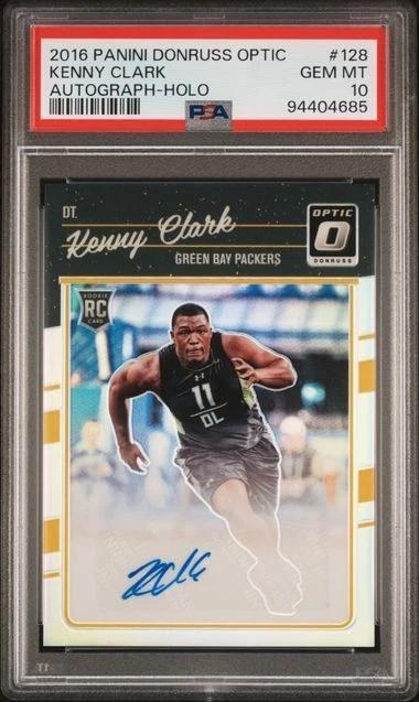 Kenny Clark 2016 Donruss Optic Holo Auto /99 RC Green Bay Packers 128 PSA 10