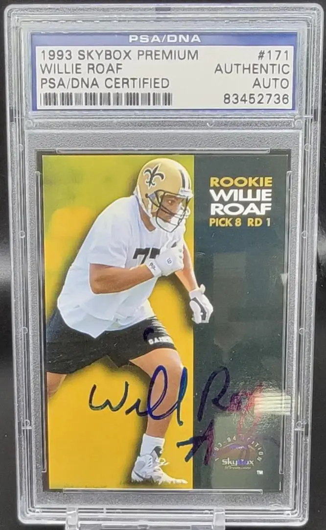 Willie Roaf Signed 1993 Skybox RC New Orleans Saints Premium PSA Authentic