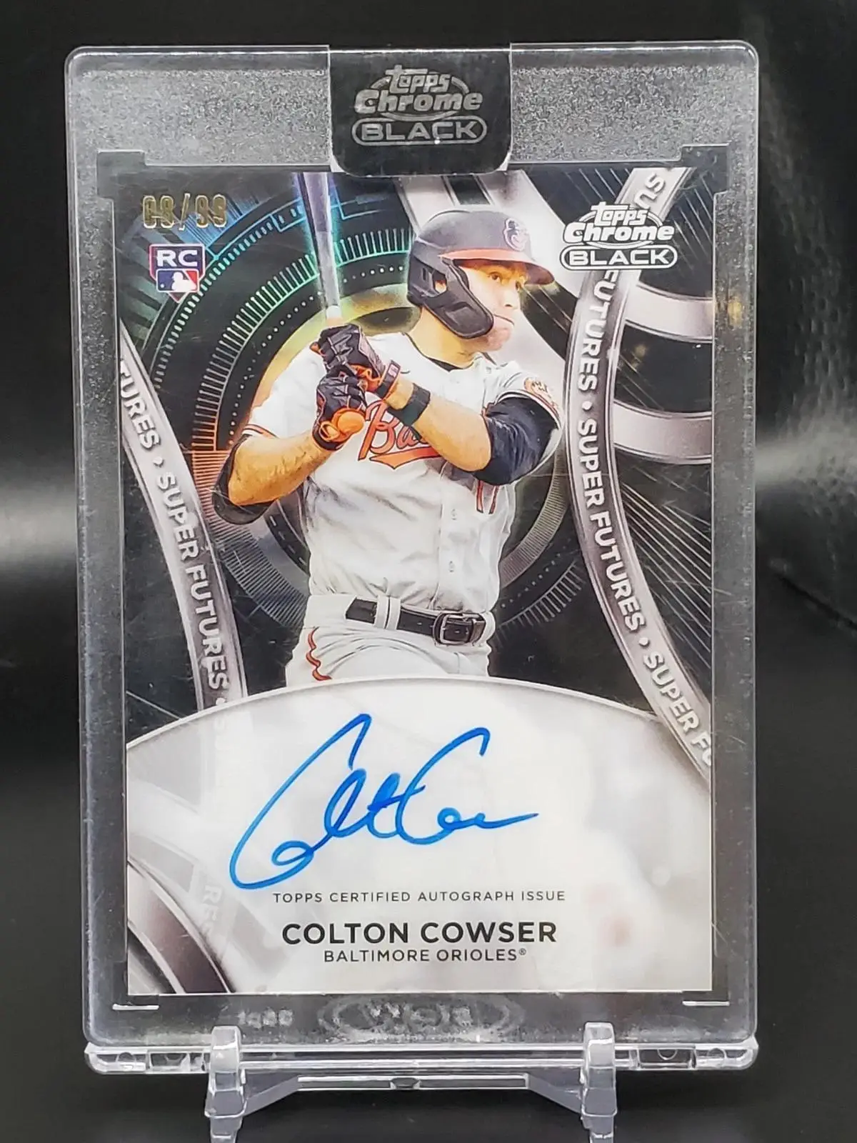 Colton Cowser 2024 Topps Chrome Black RC Auto /99 Baltimore Orioles SFA-CCO