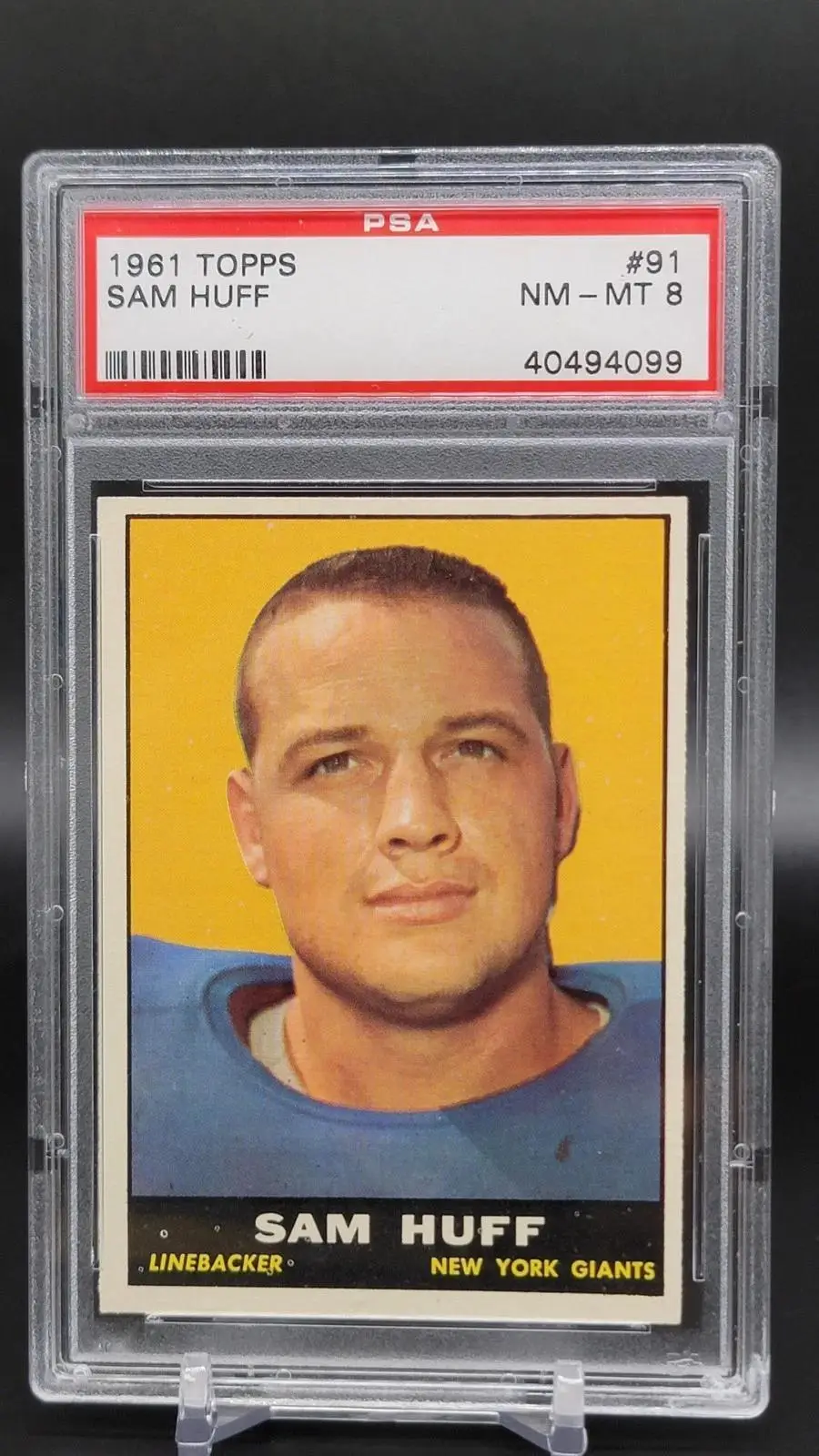 Sam Huff 1961 Topps New York Giants 91 PSA 8