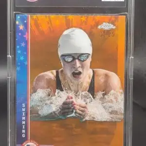 Katie Ledecky 2025 Topps Chrome USA Olympics Orange Refractor /25 Swimming 1
