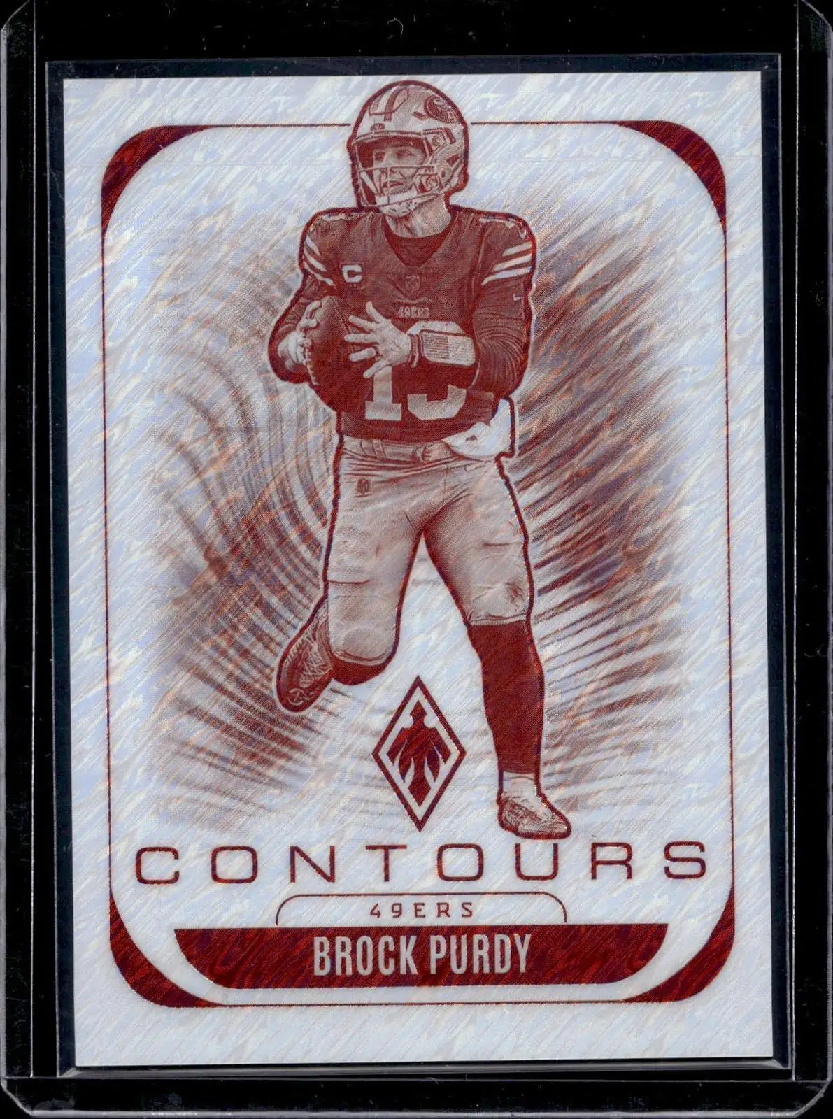Brock Purdy 2025 Panini Phoenix Contours White Shimmer Prizm SSP 49ers 28