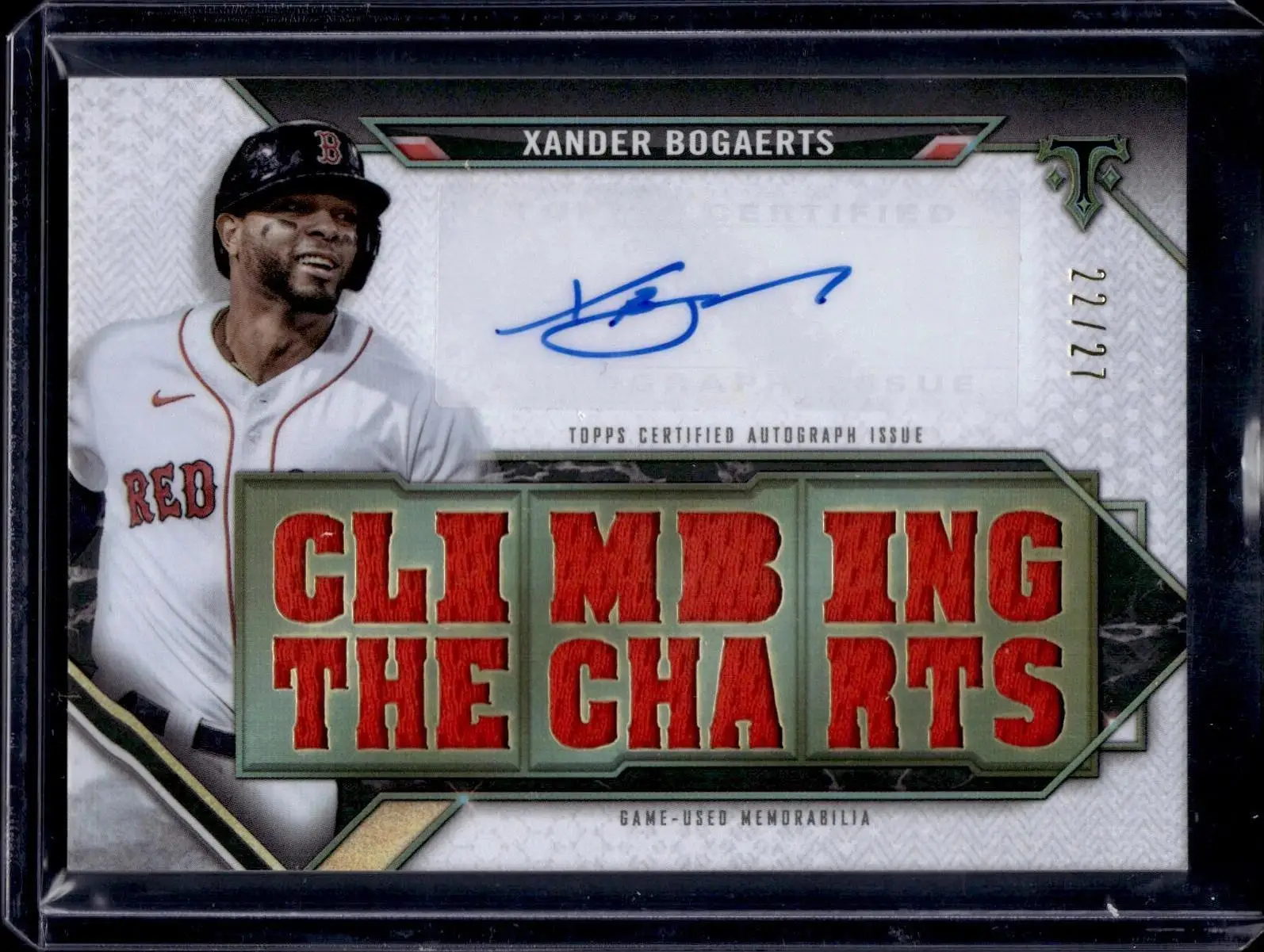 Xander Bogaerts 2021 Topps Triple Threads Auto /27 Boston Red Sox TTAR-XB3