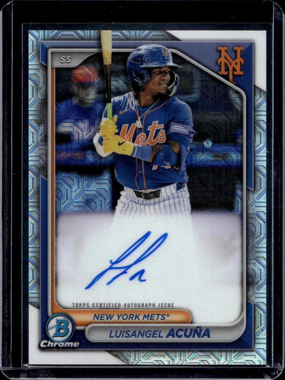 Luisangel Acuña 2024 Bowman Chrome Mojo Refractor Auto New York Mets BMA-LA