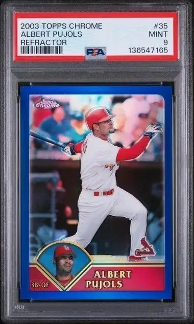 Albert Pujols 2003 Topps Chrome Refractor /699 St Louis Cardinals 35 PSA 9