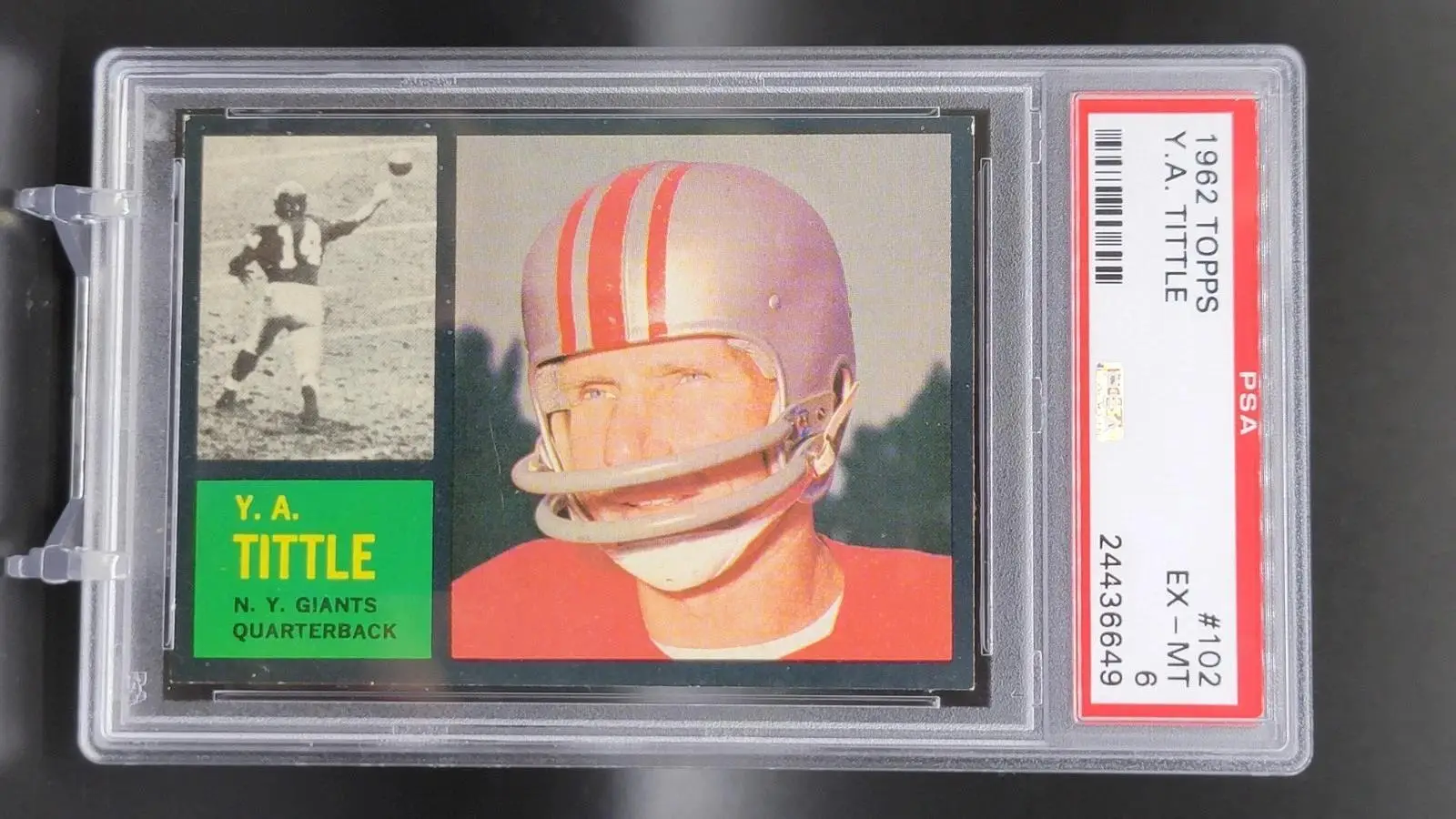 YA Tittle 1962 Topps New York Giants 102 PSA 6