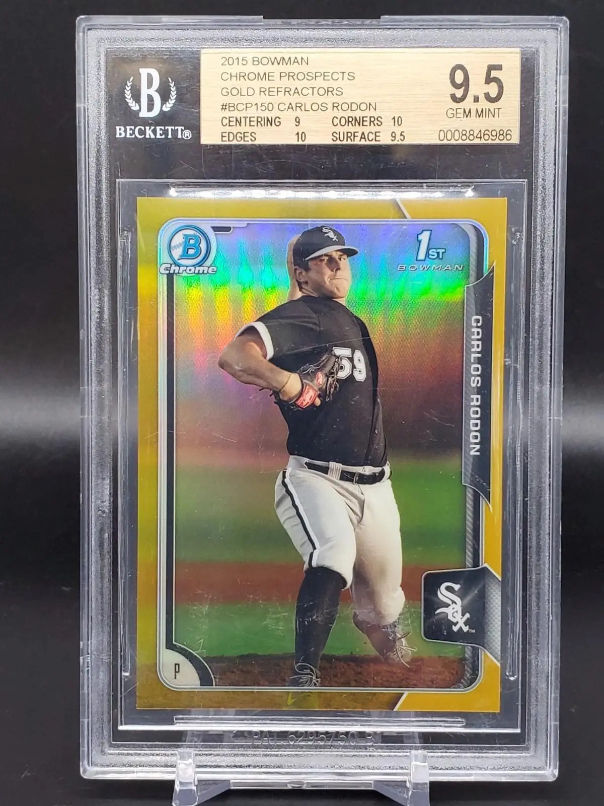 Carlos Rodon 2015 Bowman 1st Chrome Gold Refractor /50 White Sox BCP150 BGS 9.5