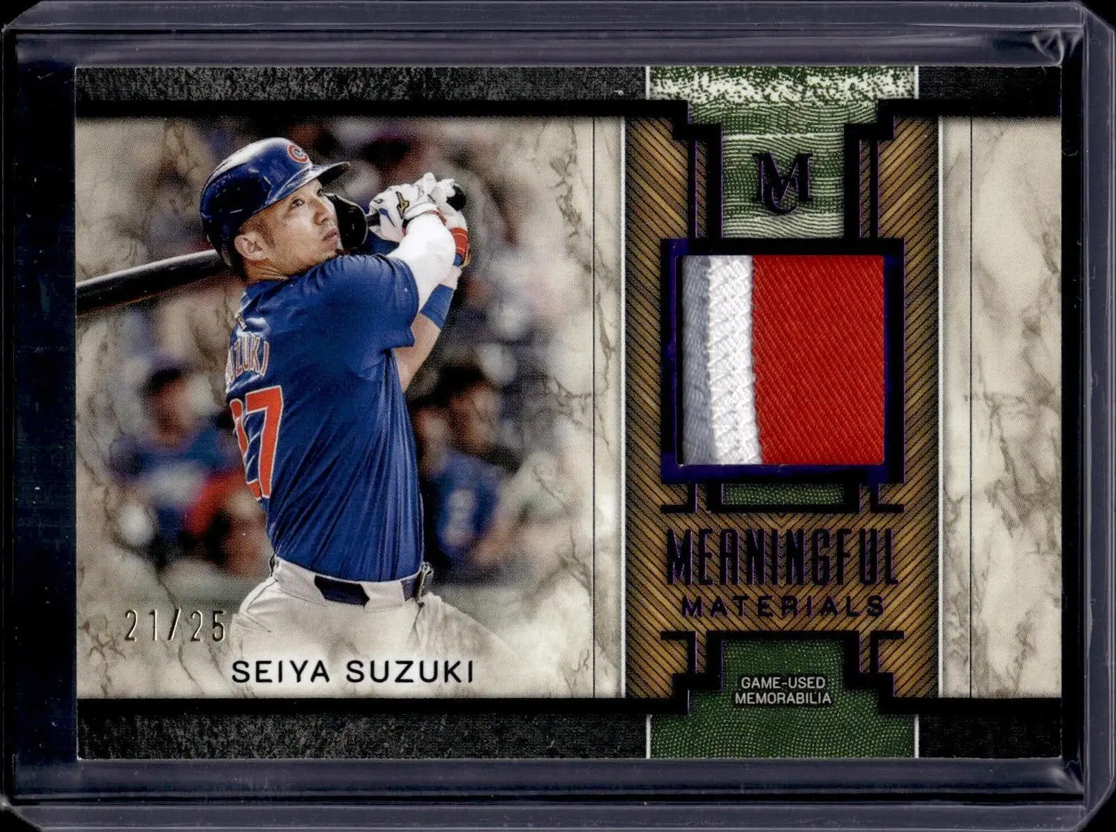 Seiya Suzuki 2023 Topps Museum Materials Gold /25 Chicago Cubs MMR-SSU