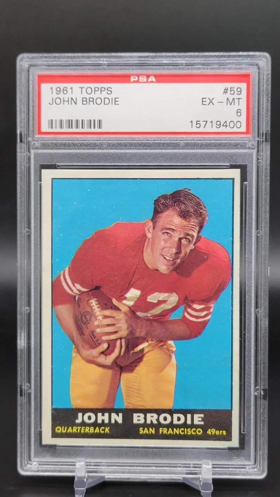 John Brodie 1961 Topps  San Francisco 49ers 59 PSA 6