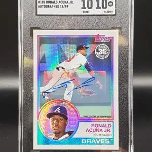 Ronald Acuna Jr 2018 Topps Chrome 1983 Auto /99 RC Atlanta Braves 101 SGC 10