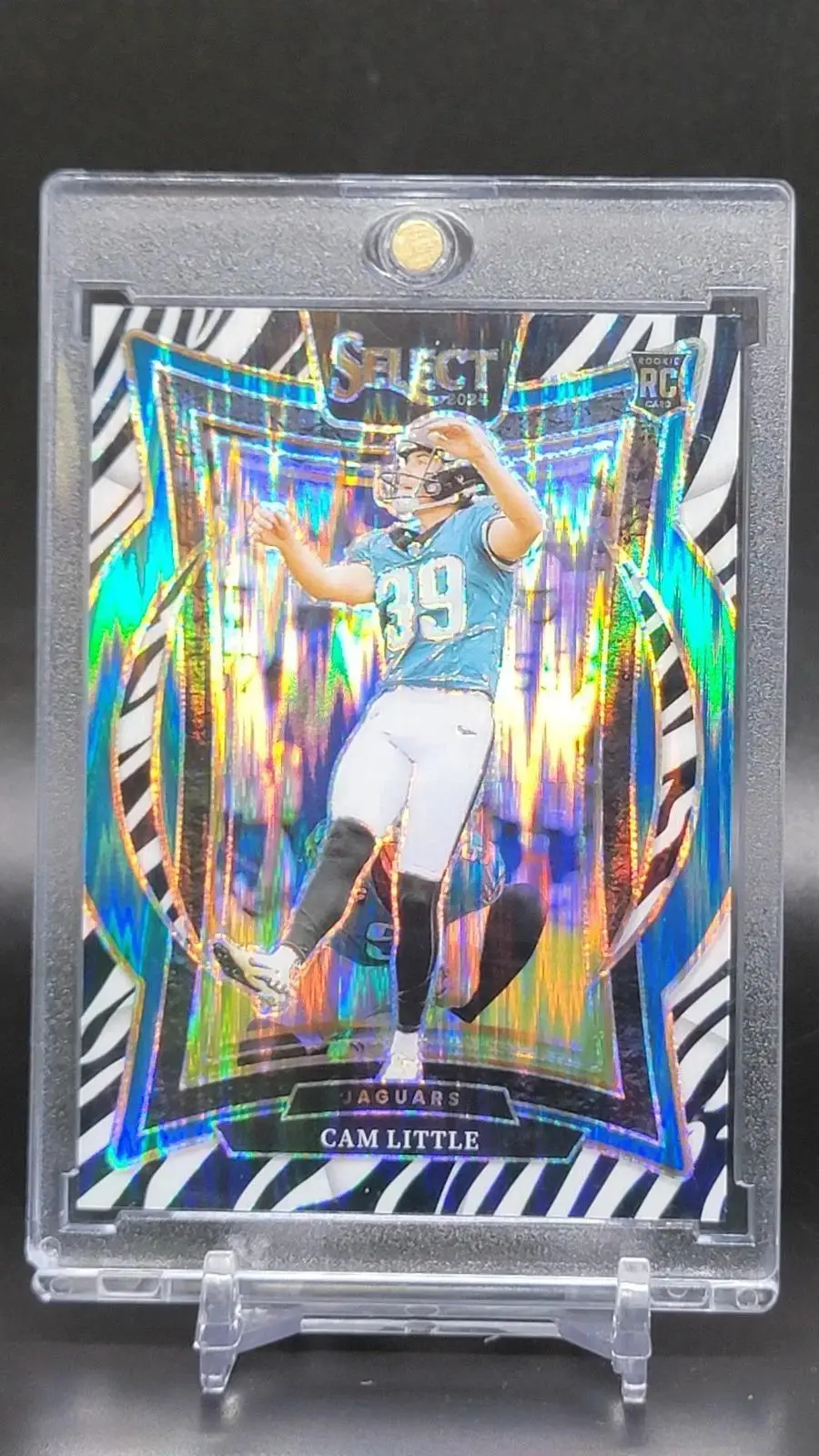 Cam Little 2024 Panini Select Zebra Shock Prizm SSP RC Jacksonville Jaguars 49