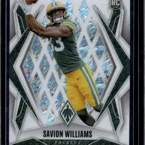 Savion Williams 2025 Panini Phoenix White Shimmer RC SSP Green Bay Packers 153