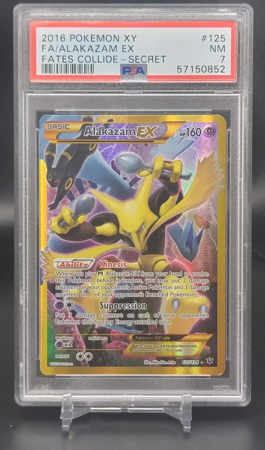 Alakazam EX Pokemon Fates Collide XY Full Art 125/124 PSA 7