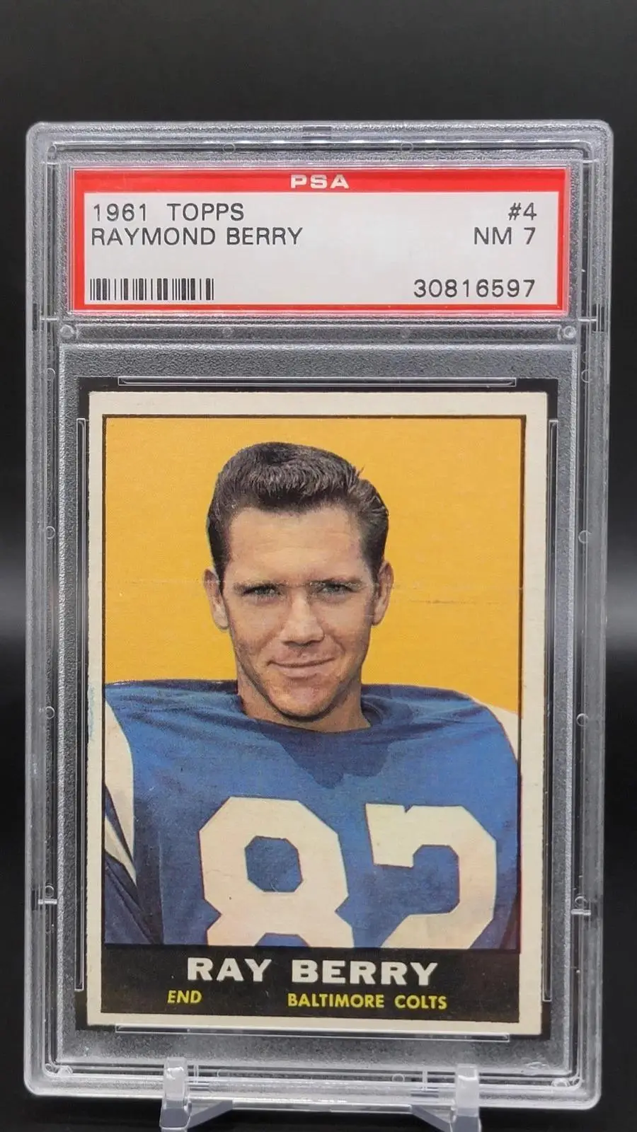 Raymond Berry 1961 Topps Baltimore Colts 4 PSA 7