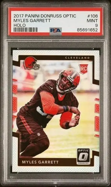 Myles Garrett 2017 Donruss Optic Rookie Holo Cleveland Browns 106 PSA 9