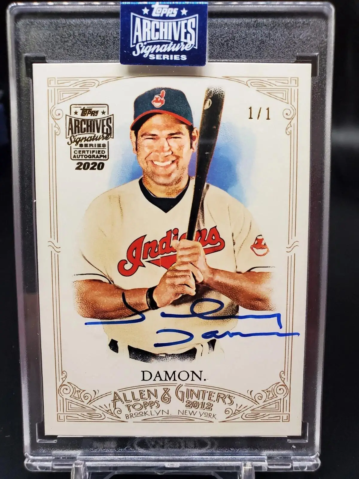 Johnny Damon 2020 Topps Archives Signature 1/1 Auto Cleveland Indians